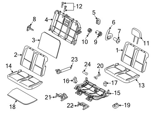 2010 Ford Transit Connect Rear Seat Components Diagram 3 - Thumbnail