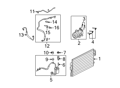 2008 Mercury Mariner A/C Condenser, Compressor & Lines Diagram 1 - Thumbnail