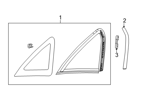 2015 Ford Focus Quarter Panel - Glass & Hardware Diagram