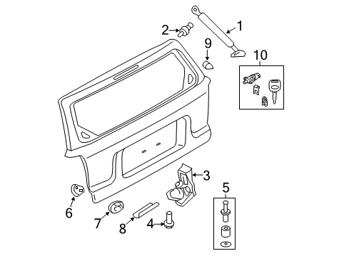 2012 Ford Escape Lift Gate - Lock & Hardware Diagram 2 - Thumbnail