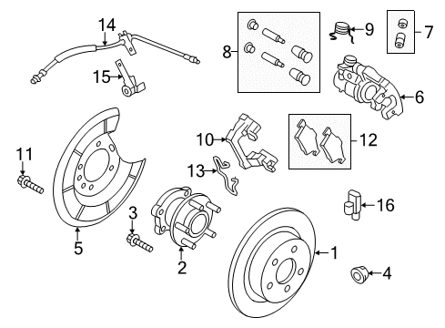2016 Ford Escape Rotor, Rear Diagram for CV6Z-2C026-C