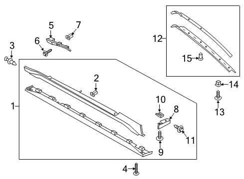 2015 Ford Mustang Upper Weatherstrip Screw, Front Diagram for -W714956-S450B