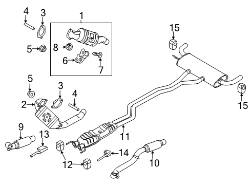 2023 Lincoln Nautilus Muffler & Pipe, Rear Diagram for K2GZ-5230-N