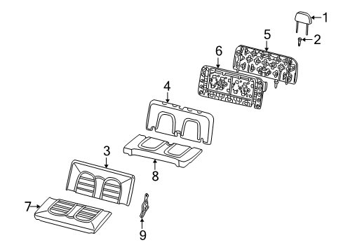 2002 Mercury Mountaineer Seat Cover, Rear Diagram for 4L9Z-7863804-NAA