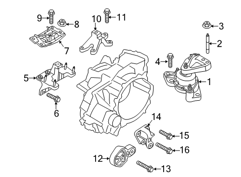 2017 Ford Explorer Engine & Trans Mounting Diagram 1 - Thumbnail