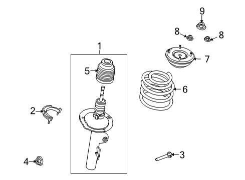 2009 Ford Taurus X Struts & Components - Front Diagram