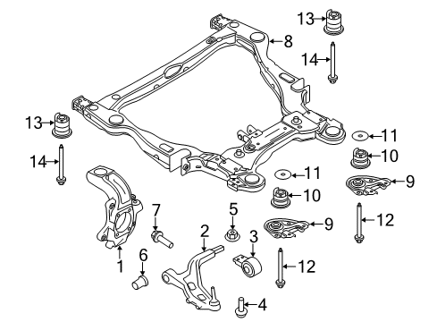 2013 Lincoln MKS Engine Cradle Diagram for DA5Z-5C145-A