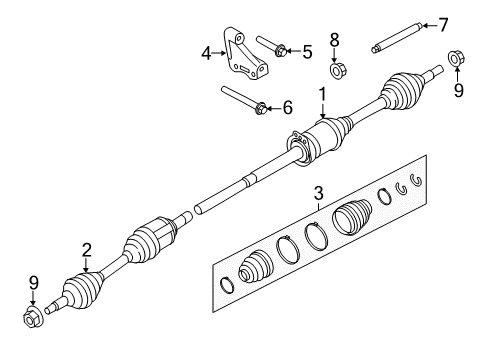 2018 Ford Police Interceptor Utility Drive Axles - Front Diagram 1 - Thumbnail