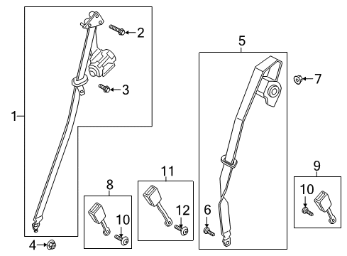 2023 Lincoln Navigator Second Row Seat Belts Diagram