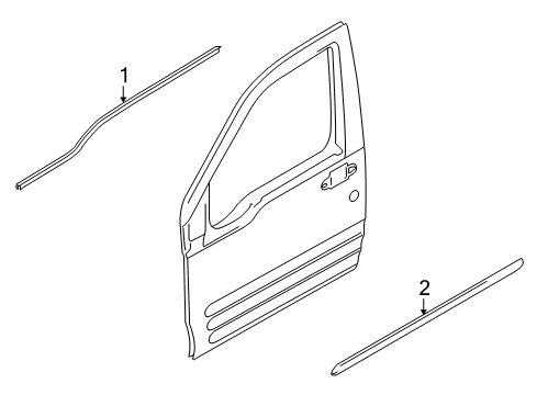 2012 Ford Transit Connect Exterior Trim - Front Door Diagram