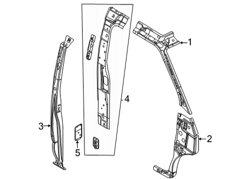 2021 Ford E-350 Super Duty Hinge Pillar Diagram