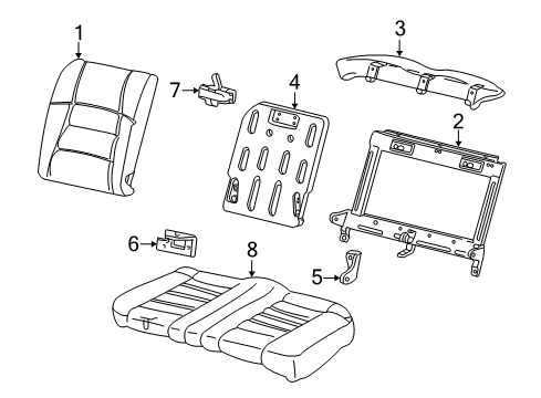 2000 Ford Mustang Seat Cushion, Rear Diagram for XR3Z-7663804-AAC