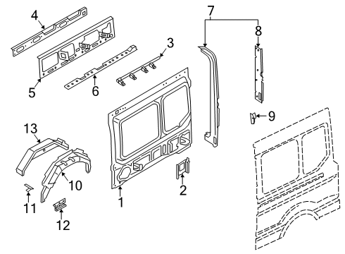 2018 Ford Transit-350 Inner Structure - Side Panel Diagram 8 - Thumbnail