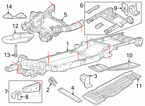2020 Ford F-150 Front Rail, Passenger Side Diagram for FL3Z-5D058-A