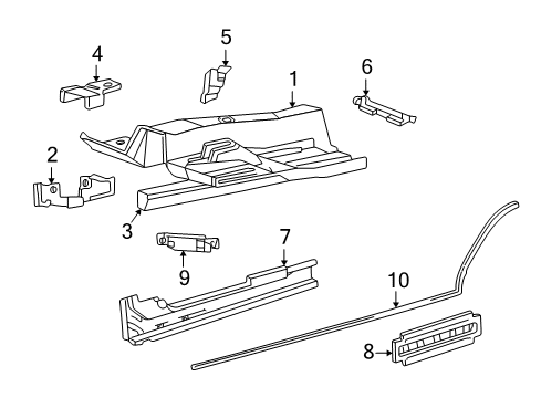 2005 Lincoln LS Front Floor Pan Diagram for 3W4Z-5411135-AA