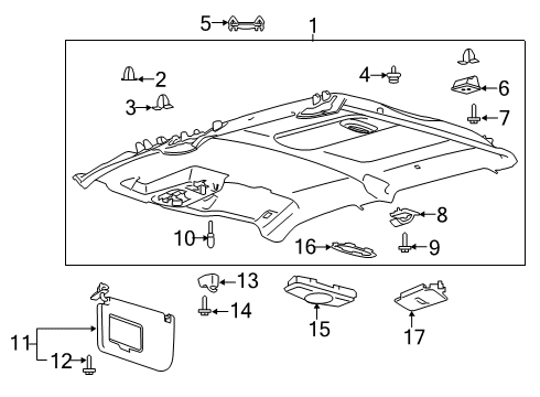 2020 Ford F-250 Super Duty Interior Trim - Cab Diagram 1 - Thumbnail