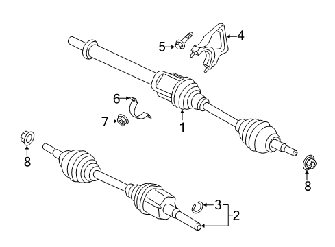 2019 Ford Escape Axle Assembly, Front Driver Side Diagram for CV6Z-3B437-A