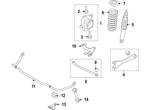 2014 Ford F-250 Super Duty Front Axle, Stabilizer Bar, Suspension Components Diagram