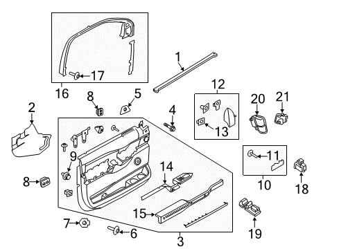 2019 Ford Expedition Interior Trim - Front Door Diagram