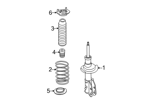 2010 Ford Edge Struts & Components - Front Diagram