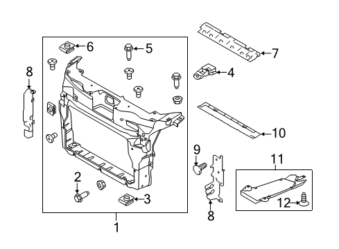 2017 Ford Police Interceptor Utility Radiator Support Diagram 1 - Thumbnail