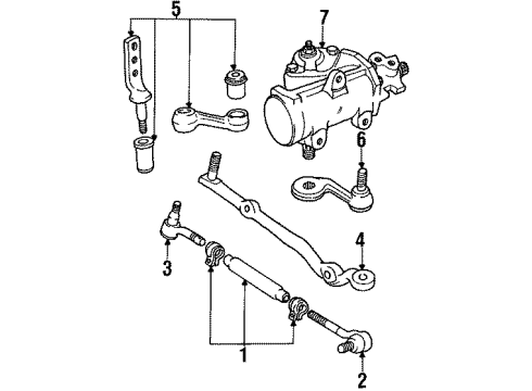 1986 Lincoln Town Car P/S Pump & Hoses, Steering Gear & Linkage Diagram