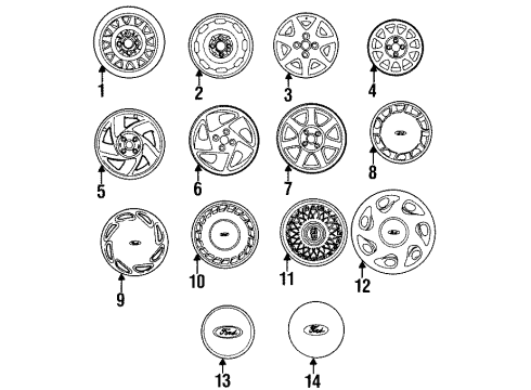 1994 Ford Escort Wheel Nut Diagram for E7GZ-1012-B