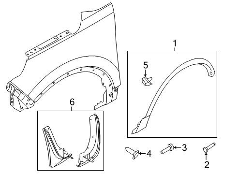 2018 Ford Police Interceptor Utility Exterior Trim - Fender Diagram