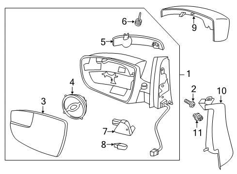 2017 Ford C-Max Outside Mirrors Diagram