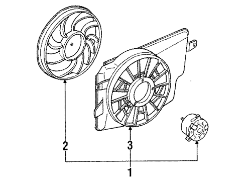 1995 Ford Mustang Cooling System, Radiator, Water Pump, Cooling Fan Diagram 2 - Thumbnail