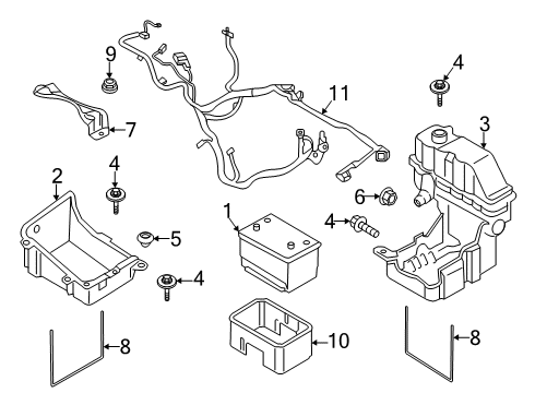 2019 Ford F-350 Super Duty Battery Tray, Passenger Side Diagram for HC3Z-10732-A