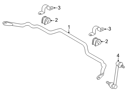 2006 Mercury Mariner Stabilizer Bar & Components - Front Diagram