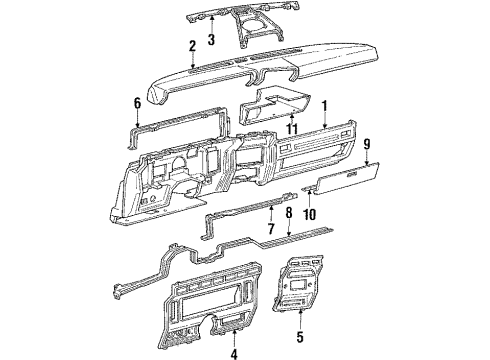 1984 Ford F-250 Glove Box Diagram for EOTZ1006010B