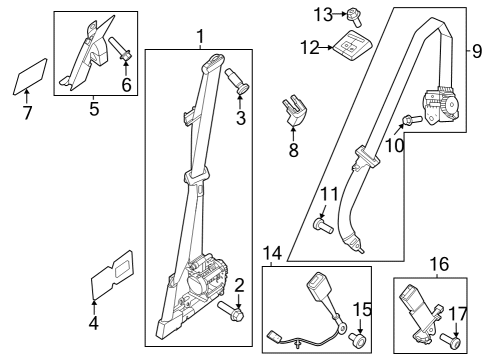 2023 Ford F-350 Super Duty Front Seat Belts Diagram 5 - Thumbnail
