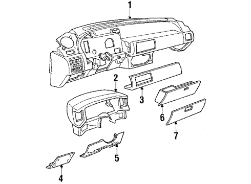 1993 Ford Mustang Glove Box Diagram for E7ZZ6106010A