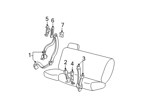 2002 Ford Expedition Lap & Shoulder Belt, Front Driver Side Diagram for 1L7Z-78611B09-AAC