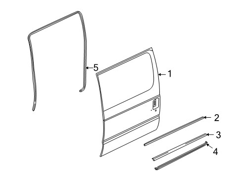 2013 Ford E-250 Side Loading Door - Door & Components Diagram