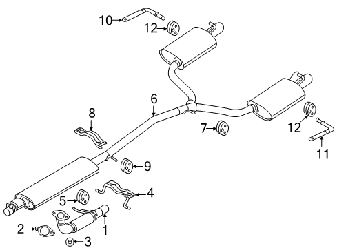 2014 Ford Explorer Exhaust Components Diagram 1 - Thumbnail