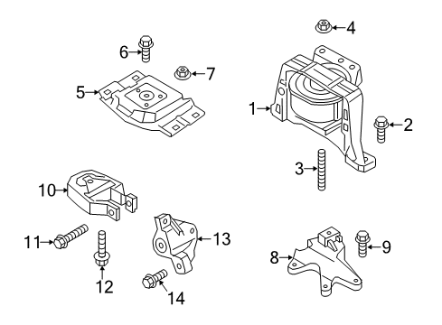 2013 Ford Escape Engine & Trans Mounting Diagram