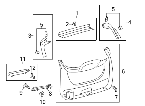 2015 Ford Escape Pull Handle, Rear Diagram for CJ5Z-78434A14-AA