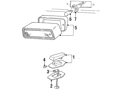 1992 Ford F-150 Roof Lamps Diagram 1 - Thumbnail