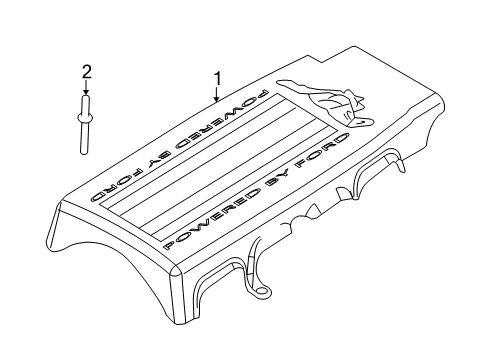 2010 Ford Mustang Engine Cover Diagram for 7R3Z-6A949-AA