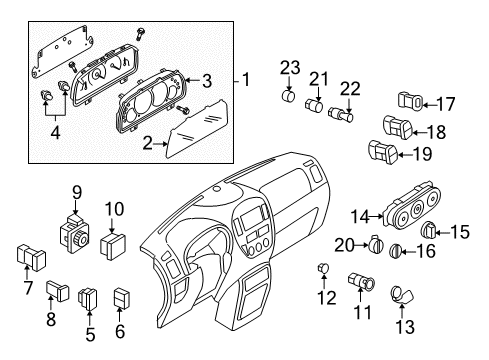 2002 Ford Escape Bulb & Socket Diagram for F8RZ-13B765-BA