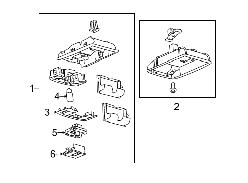 2014 Ford F-350 Super Duty Overhead Console Diagram 2 - Thumbnail