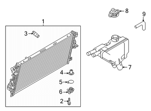2014 Ford F-250 Super Duty Radiator & Components Diagram