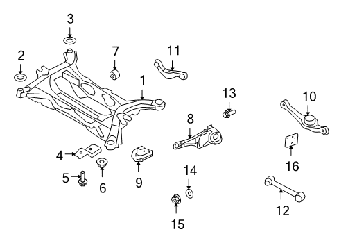 2010 Lincoln MKX Suspension Crossmember, Rear Diagram for 7T4Z-5035-C