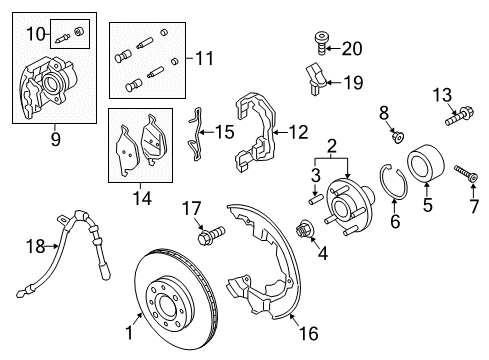 2013 Ford C-Max Wheel Bearing, Front Diagram for 8V4Z-1215-C