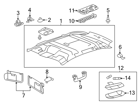 2010 Ford Edge Interior Trim - Roof Diagram