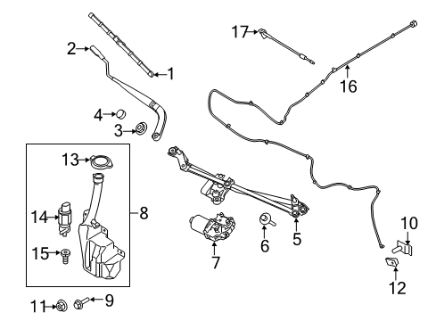 2017 Ford Mustang Wiper & Washer Components Diagram 2 - Thumbnail