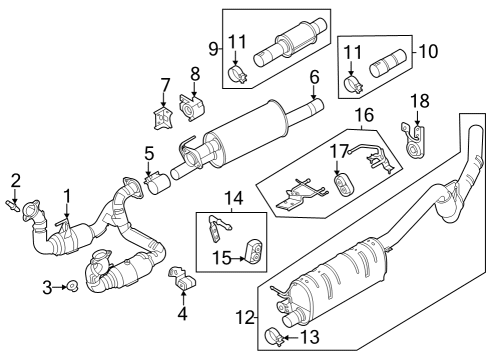 2023 Ford F-350 Super Duty Exhaust Components Diagram 2 - Thumbnail
